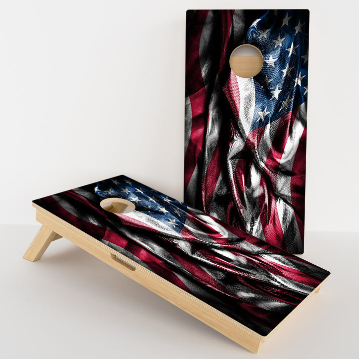 American Flag Rustic Professional Cornhole Boards