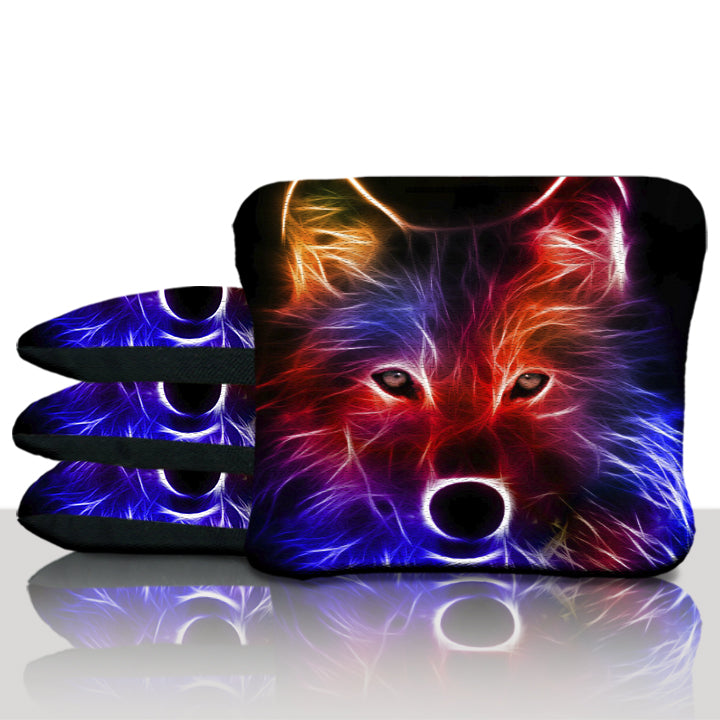 Neon Wolf Cornhole Bags