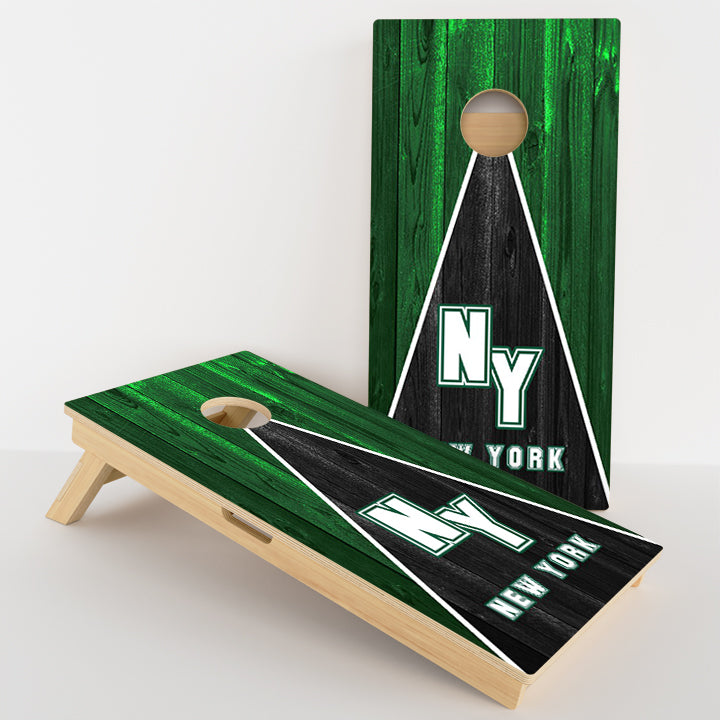 New York Green & Black Football Professional Cornhole Boards